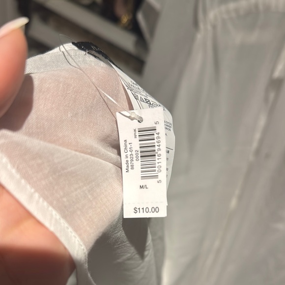 Banana Republic white cover up kaftan NWT - Picture 3 of 6